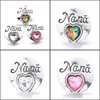 Charms Colorf Sier Color Botón a presión Flor Mujeres Joyas Hallazgos Nana Corazón Rhinestone 18Mm Broches de metal Botones Diy Pulsera Joya Dhhjr