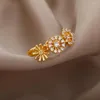 Anneaux de mariage Style coréen marguerite pour femmes filles Zircon cristal fleur anneau réglable manchette ouverte fiançailles Vintage bijoux