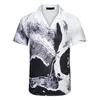 1 Casablanc-s 22ss designer shirts Masao San print mens casual shirt womens loose silk shirt short sleeves luxury t-shirt high quality teesQ43