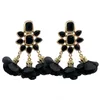 Boucles d'oreilles Design coloré cristal fleur gland femmes haute qualité accessoires en métal de luxe bijoux de fête