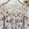 Blusas de mujer Blusa de encaje floral sexy Puff asimétrico Manga larga Pura Moda coreana Crop Top Mujeres Slim Chic Primavera Otoño Camisa Y2k