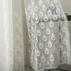 Curtain Fashion Embroidery Designed Trend Half Shading Transparent Yarn Peacock Feathers Modern Light Thin