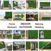 Decorative Flowers 20pcs Artificial Boxwood Grass 25x25cm Backdrop Panels Topiary Hedge Plant Garden Backyard Fence Greenery Wall Decor