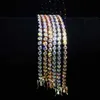 Fine Hip Hop Biżuteria 3 mm D Color vvs moissanite pierścienia mozaikowa bransoletka tenisowa