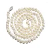 Chaînes en gros 7-8mm perles perles pour bricolage fait à la main simple collier naturel d'eau douce 36 pouces ajustement noble fête féminine H468