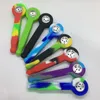 MINI Coloré Silicone Tuyau Droit Herb Tabac Huile Rigs Métal Poreux Trou Filtre Bol Portable Handpipes Facile À Nettoyer Fumer Cigarette Porte-Main Tube DHL