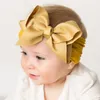 Hair Accessories 16Pcs/Lot 5" Solid Grosgrain Ribbon Bow Head Wraps For Born Wide Nylon Baby Headband Infant