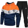 بدلة رياضية ماركة LOGO طباعة الرجال مجموعة 2023 جديد ربيع الخريف ملابس رياضية بدلة رياضية عادية Sweatsuit HoodiePants الذكور الركض الملابس EA706788 #