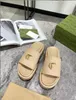 Italie plate-forme diapositive sandale brodé fond épais pantoufles chaussures hommes femmes monogrammes alphabet en peau de mouton diapositives en cuir sandales à talons hauts compensés 35-44
