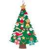 Décorations de Noël Feutre Arbre 45,6 Pouces 3D DIY Set Avec 29 Pièces D'ornement Décor Tenture Murale Enfants Cadeaux