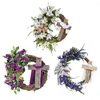 Fleurs décoratives guirlande de Pâques artificielle avec croix tenture ronde couronnes de porte d'entrée pour la célébration décorations de fête de mariage Po