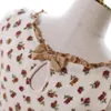 캐주얼 드레스 일본 리즈 리사 겨울 니트 플로럴 프린트 스웨이드 레이스 키프 엣지 가을 가을 긴 슬리브 드레스
