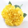 Flores decorativas 5 cabeças Hydrangea Bouquet Silk Party Wedding Room Decoration Diy Real Eternal Life Material