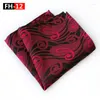 Bow Ties Design jedwabny Czerwony Czarny Paisley Mężczyznę Modną Kwiatową Kiełdzieczką Chusteczki do garnituru Costome Chusteerchief