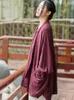 Women's Blouses QPFJQD Female Bat Sleeve Retro Shirts Autumn 2023 Button Linen Women Chinese Style Vintage And Tops Stand Solid Color