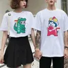 Koszulki damskie letnia koszulka z krótkim rękawem para ubrania koreańskie kreskówki swobodne topy walentynkowe