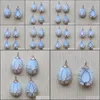 Charms Opal Wire Wrap Handmade Tree Of Life Natural Stone Pendants Diy Necklace Jewelry Making Drop Delivery Findings Components Dhf2R