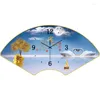 Orologi da parete Orologio a forma di ventaglio Arredamento di lusso semplice e leggero Calendario perpetuo Pittura decorativa Moda creativa per il soggiorno della casa