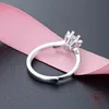 حلقات الكتلة 2023 وصول S925 Sterling Silver Trendy Platinum Plated Ringsable Rings Prong Get