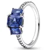 925 Srebrne kobiety pierścionka oryginalne pierścienie mody serca prostokątne pręty ponadczasowe życzenie klaster herbarium tiara koron