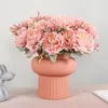 Dekorativa blommor Peony Artificial Silk Flower Bouquet For Home Floral Arrangement Decoration Wedding Party Road Guide Fake Fake