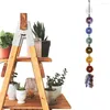 Jewelry Pouches TUMBEELLUWA 7 Chakra Gem Stone Hanging Decoration Ornament Hexagonal Column Peace Buckle Lucky Healing Crystal Home Window