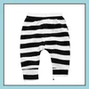 Trousers Baby Clothes Kids Striped Infant Antimosquito Split Boys Girls Cotton Pp Elastic Soft Night Pajamas Legging Drop Delivery M Dhcrf