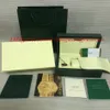 Top Luxury Green Watch Original Box Box Papers Carte Cadeau Gift Wrist Wrist Cawer
