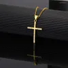 Hänge halsband mode Summer Men's Choker Chain Cross Halsband Small Gold Color Religious Jewelry for Women 2023 Partihandel