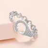 Wedding Rings Classic Lobster Clasp Ring Women Fashion Gold Poled Chain Zirkon Open voor sieraden Giftsets Matching Roestvrij EDWI22