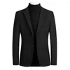 Men's Suits Suit Jacket Stylish Woolen Lapel Men Blazer Trendy Two Buttons Pockets For Business