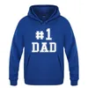 Men's Hoodies #1 DAD Creative Fathers Day Gift Sweatshirts Men 2023 Mens Hooded Fleece Pullover