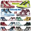 Scarpe da basket Mens Jumpman 1 Retro High OG 1s Leather Lost and found Visionaire uomo donna Sneakers University Blue Patent Bred Gorge Green Black White Trainers