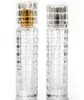 Storage Bottles Cylindrical Checks Clear Glass Fragrance Travel Vial For Parfume With Sliver Gold Cover Cosmetic Sprayer 10pcs/lot P037