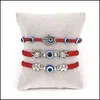 Bracelets de charme Blue Evil Eye Chaînes de corde tressée pour femmes hommes tortue éléphant hamsa main chaîne rouge bracelet bijoux de mode drop del dhn9l