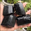 Искусство и ремесла 1pcs Natural Black Tourmaline Crystal Gemstone Collectivals Грубая скала минерала Образец Заживший камень Дом Декор T20 DHUH8