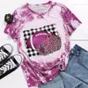 Women's T Shirts Womens Fashion Top Breast Cancer Prevention Tie Dye Printed Short Sleeve Shirt Women's Loose Fit Tees