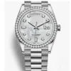 Luxury Mens Women Unisex Watch DayDate Pearl Dial Diamond Automatisk mekanisk rörelse Sapphire Glass Rostfritt stål Men Lady WA221L