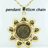 Pendant Necklaces 1pcs Mens Womens Fashion Yellow Gold Color Flower Pendants Optional Necklace Chains