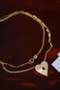 Catene Diamond Ruby Love Collana pendente 18K Solid Yellow Real Gold Jewelry (AU750) Lady Wedding Jewelry Women Party Fine