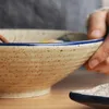 Bols Style japonais grand bol soupe nouilles 6 pouces unique ménage vaisselle personnalité créative céramique grand arc de riz