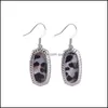 Charm Designer Facettes Glitter Léopard Ovale Charmes Boucles D'oreilles Pour Les Femmes Petite Résine Dangle Boucle D'oreille Boutique Bijoux Cadeaux De Noël Dr Dh47I