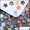 Stone 15mm Pentagram Display Quartz Beads Star Charms Ornament Reiki Healing Natural Pink Crystal Decoration grossist Drop Deliver Dh03s