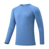 Heren T-shirts 2023 Heren UPF 50 Rash Guard T-shirt Athletic Crewneck Sweatshirt Lange mouw Vissen Hiking Workout Outdoor Pullover