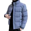 Hommes duvet décontracté coton hommes hiver Parkas veste automne solide noir col montant épais coupe-vent vestes mâle manteau Casacos