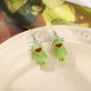 Dangle Earrings Green Frog Pendant For Women Cute Accessories Jewelry Pink Simple Small Trending Products 2023