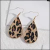 Charm Teardrop Inspired Leopard Print Snakeskin Pu Leather Charms Earrings Geometric Women Jewelry Drop Delivery Dhdsx