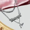 Chaînes JJFOUCS Mode Argent Couleur Babygirl Lettre Pendentif Collier Pour Femmes Multicouche Métal Pistolet Ras Du Cou Colliers Bijoux Cadeau