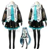 Anime Super Alloy Miku Cosplay Costumes Dress Girl's Cloth any size PU leather Y0903233l