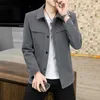 Kurtki męskie 2023 Spring Fashion Men Slim Fit Business Casual Coats Social Streetwear Lapel Kurtka Bomber Handsome Ubranie